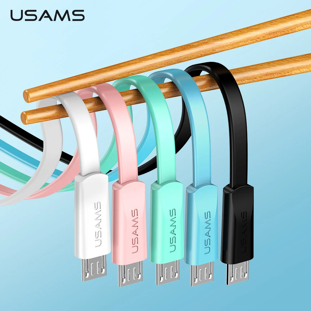 USAMS плоский Micro usb кабель 1,2 м кабель для зарядки и передачи данных для Micro USB шнур для Xiaomi Redmi note 5 samsung S7 Edge LG