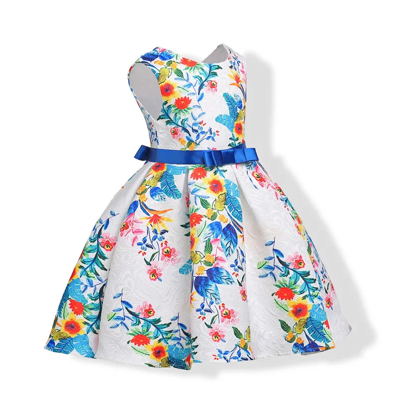Big virgin princess dress Dresses for girls Floral printed Jacquard European and American girls' dresses02