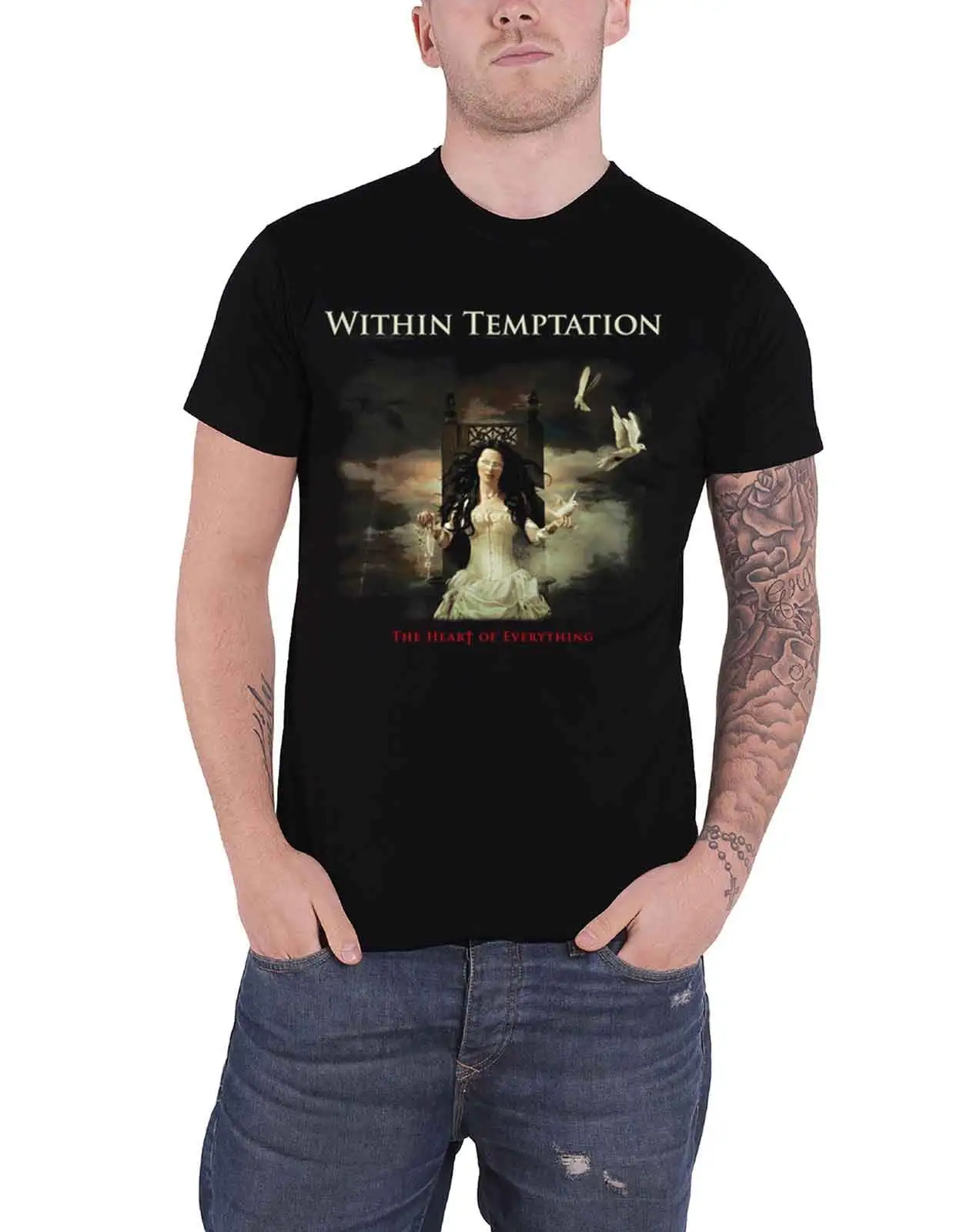 

Within Temptation T Shirt Heart of Everything Band Logo Mens Black