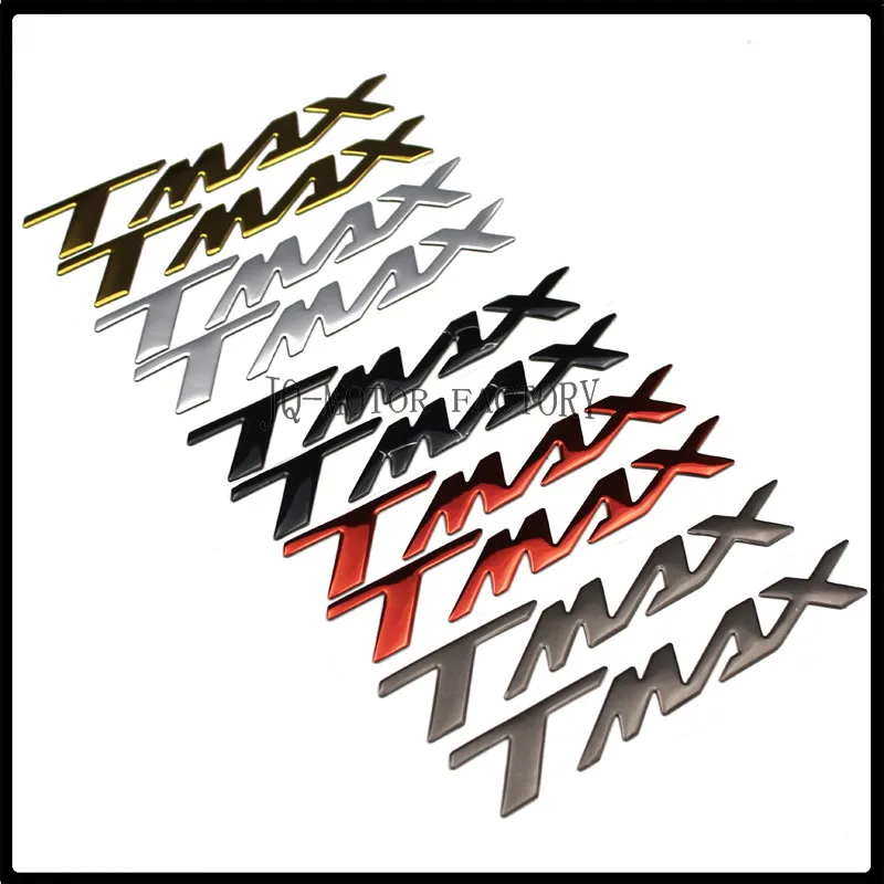 

5 Pairs/lot Motorcycle Decals Stickers Emblem Badge 3D Raised Tank Decal Sticker Fits For Yamaha T MAX TMAX Glod RED Chrome