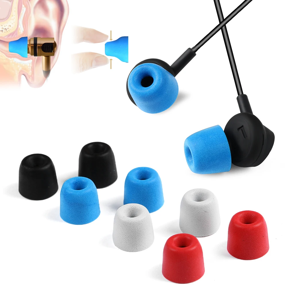 

2pcs T400 3-5 mm Caliber Headset accessories Earphone tips Foam Sponge ear pads for headphones Noise Isolating Earplug