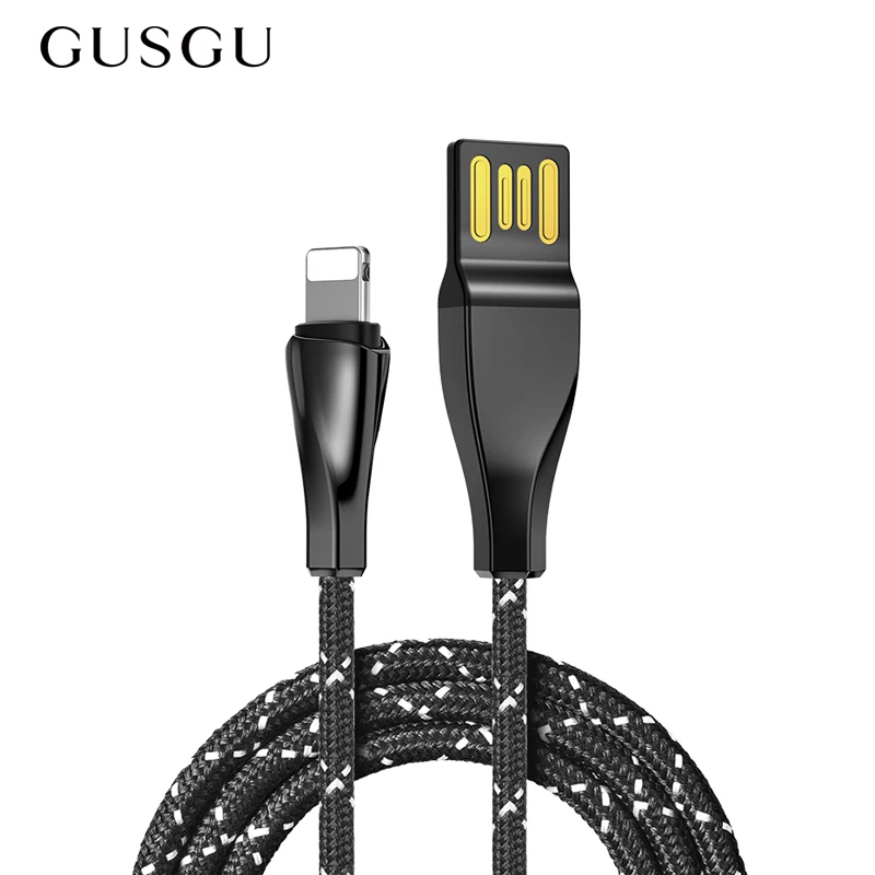

GUSGU 1.2m USB Charger Cable For iPhone XS X max 7 8 Plus 6 5 SE Fast Charging Adapter Data Sync Cable Mobile Phone Charge Wire