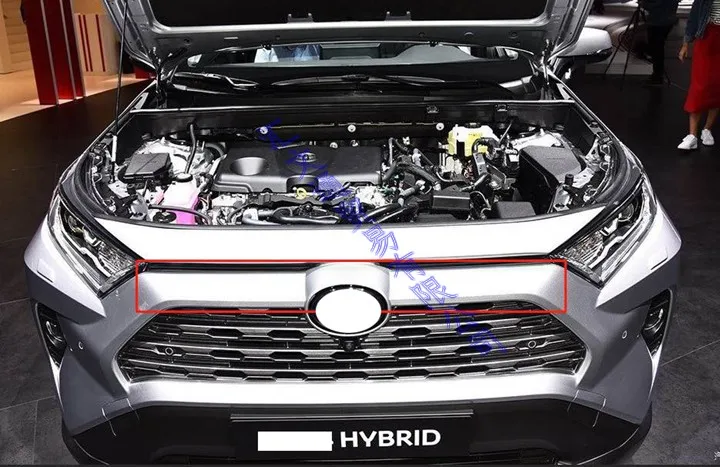 Для TOYOTA Rav4 Hybrid(XA50) ABS Хромированная передняя Центральная сетчатая решетка радиатора, Накладка для украшения автомобиля