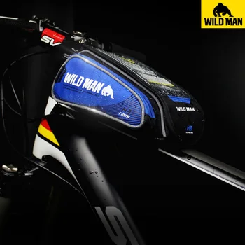 

WILD MAN MTB Road Bike Bag Waterproof Touch Screen Cycling Top Front Tube Frame Bag 6.2 Phone Case Bicycle Bike Accessories