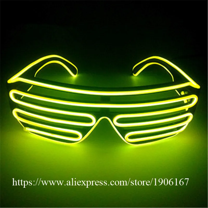 Wholesale Price El Wire Party Sunglasses Colorful LED Lighting Shutter  Glasses Flashing Led Luminous Stage DJ Props 10Pcs/Lot
