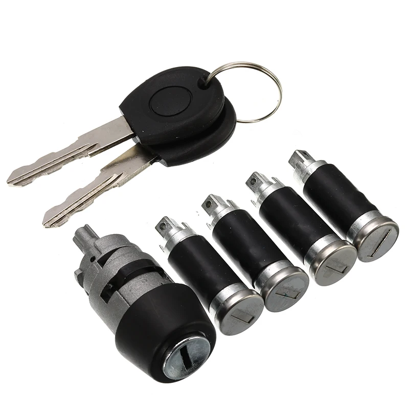 

7Pcs/Set 1 Ignition Switch 4 Door Lock Barrel With 2 Keys For VW T4 Caravelle MK IV 1990-2003 Transporter Double Barn Hardware