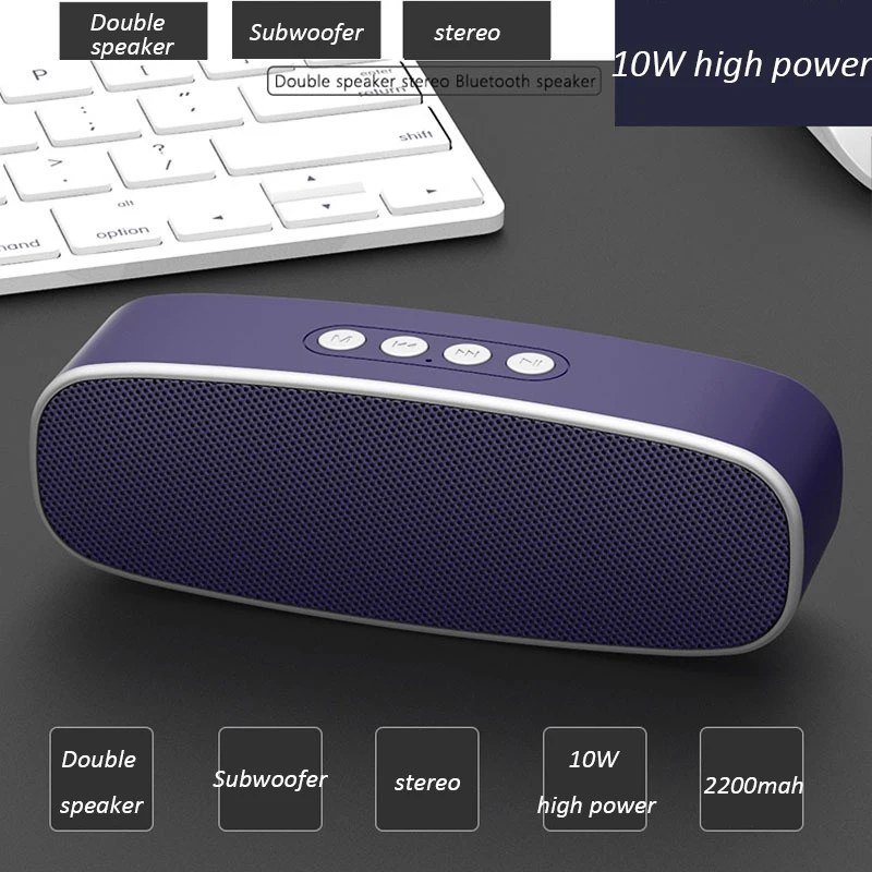 Portable wireless Bluetooth Speaker Stereo big power 10W system TF FM Radio Music Subwoofer Column Speakers for Computer (11)