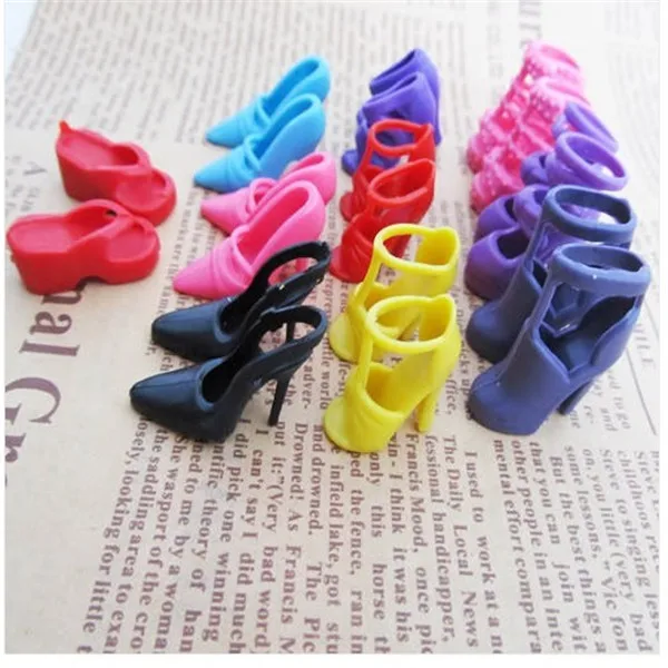 10 Pairs Moda Bebek Ayakkabi Topuklu Sandalet Barbie Bebek Kiyafet Elbise For Barbie For Barbie Dollbarbie Dresses For Dolls Aliexpress