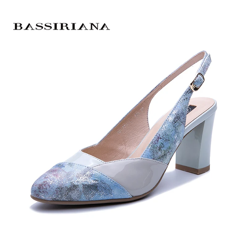 BASSIRIANA/2019 г. весна и лето новые женские кожаные сандалии женская обувь на высоком