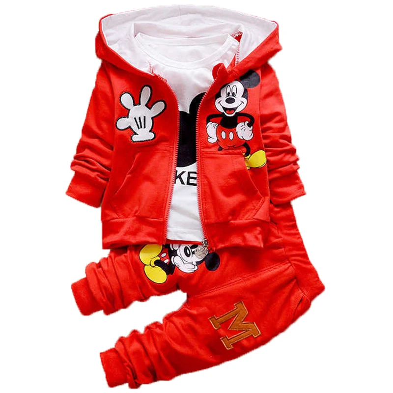 1-4Y Baby Boys Girls Sport Suit Kids Minnie Mickey Clothes Children Kids Cartoon Long Sleeve T Shirt Trousers Pants Clothing