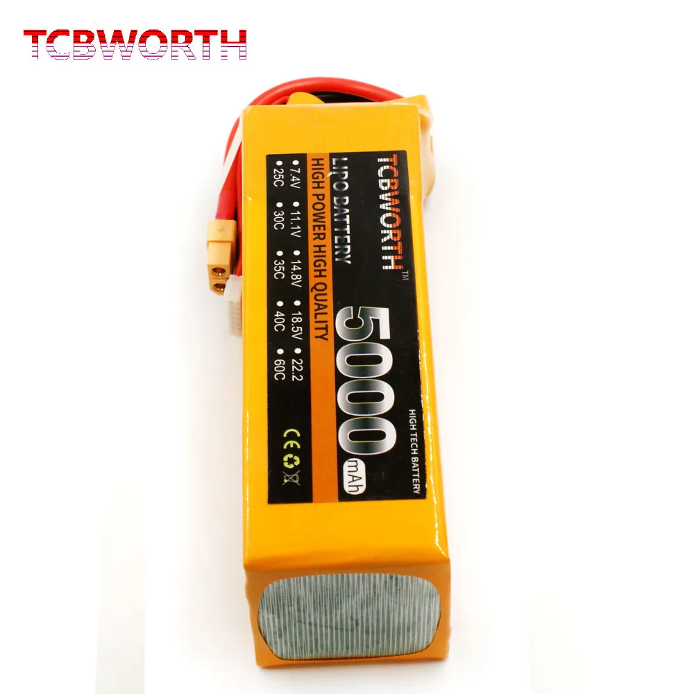 Tcbworth 6 S RC Lipo аккумулятор 22.2 В 5000 мАч 60C для самолета quadrotor Акку Drone литий-ионный |