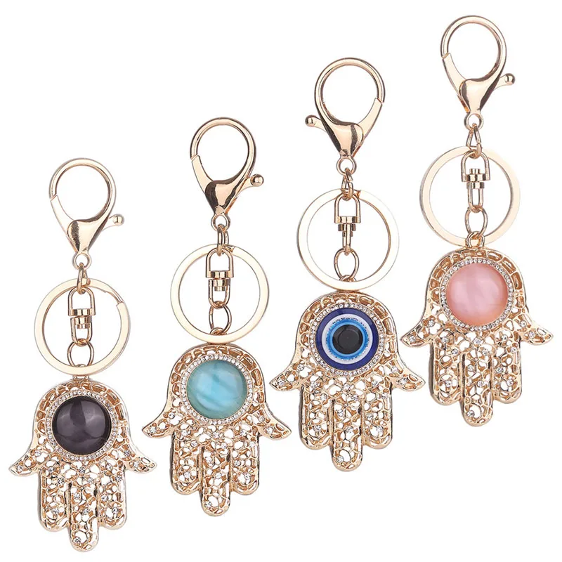 

Lucky Hand Evil Eye Pendant Handbag Purse Keychain Keyring Keyfob Jewelry