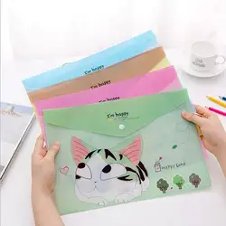 2 шт. Kawaii Сыр Cat файл сумка ПВХ A4 Канцелярские сумка корейский стиль милый документ подачи папку продукты Офис Школьные принадлежности