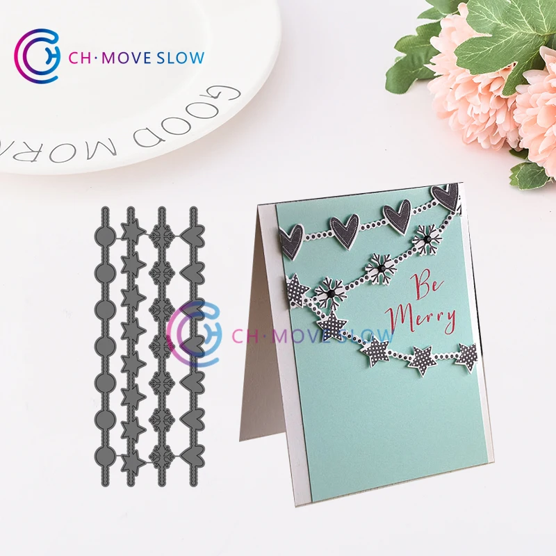 

CH Confetti Garland Borders Metal Cutting Dies For Scrapbooking Practice Hands-on DIY Album Decor Card Craft Dies
