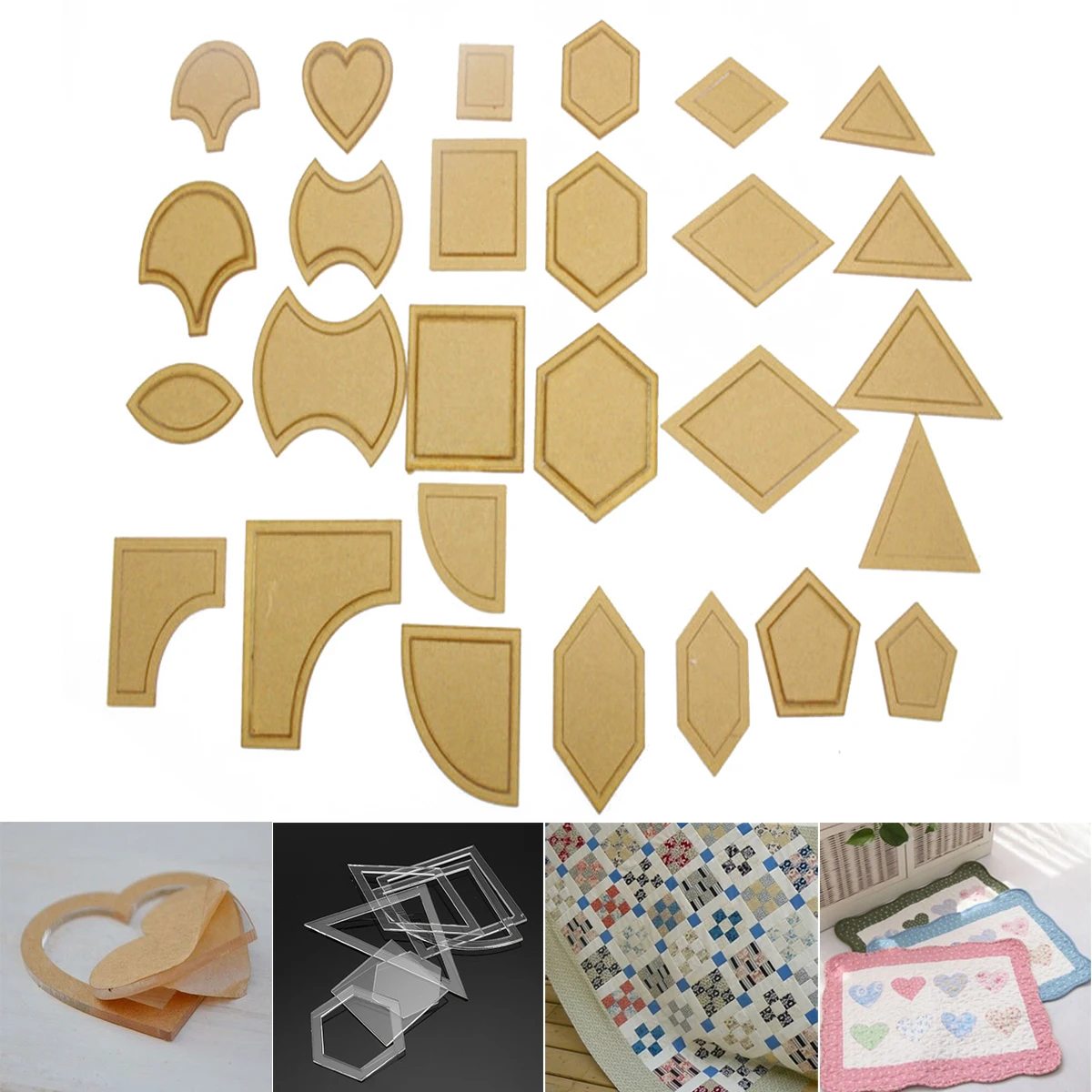 54pcs Transparent Acrylic Quilting Templates Sewing Stencils Craft Patchwork Ruler Handmade DIY Sewing Styling Tool Mayitr