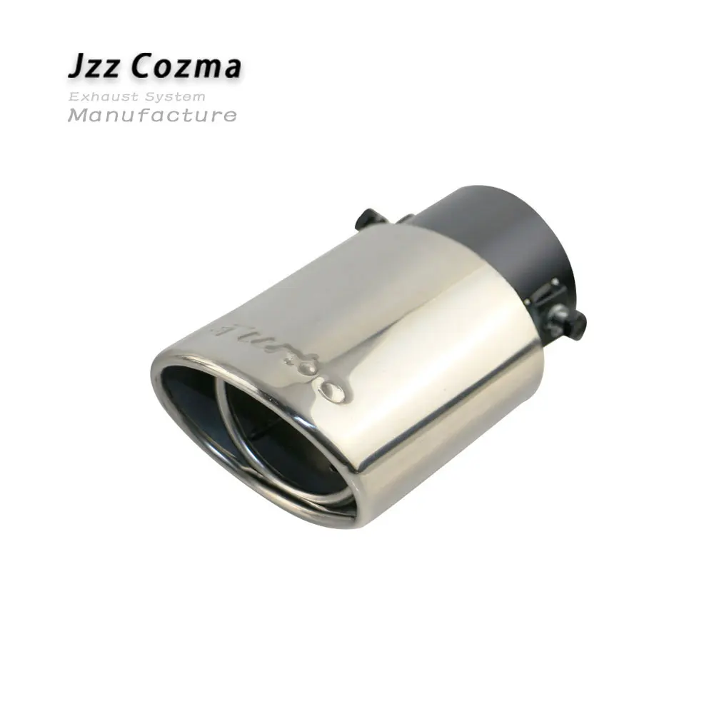 

JZZ 1pcs Stainless Steel Car Exhaust Tips 2.5'' Inlet With Nuts Muffler Pipe Silver Tailpipe With Nozzles Free Ship