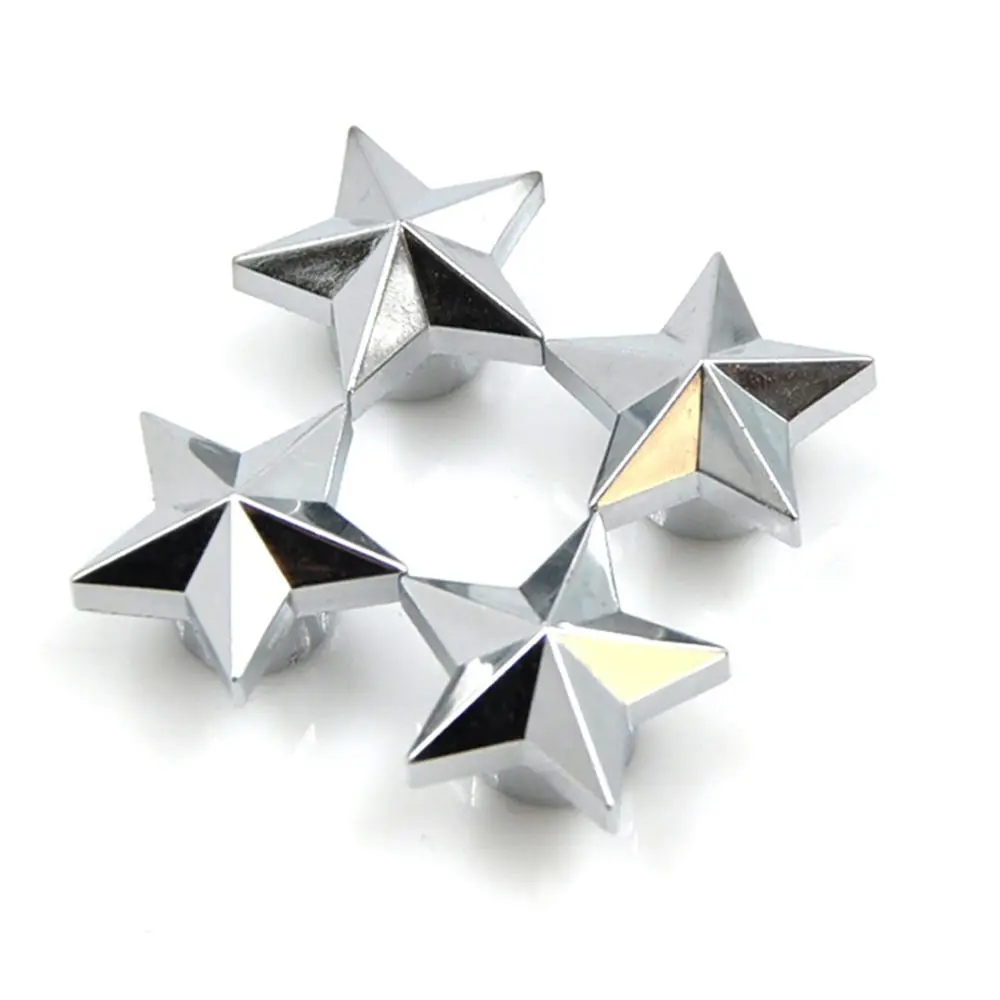 

4pcs/set Stylish Universal Five-pointed Star Tire Valve Caps Car Tyre Wheel Rims Tire Air Pressure Stem Valve Caps for Auto Car