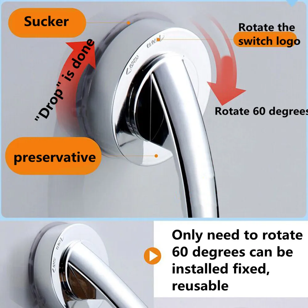 Ручка душа бар предлагает безопасное сцепление с сильной фиксации присоской для безопасности захватить в Ванная комната Ванна туалетный