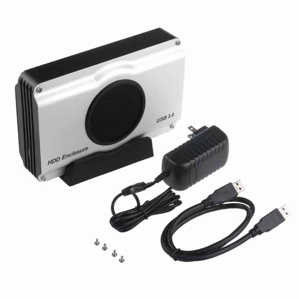 

3.5 inch 393U3 Aluminum Casing 5 Gbps SuperSpeed USB 3.0 to SATA HDD Enclosure Box Case Internal Cool Fan