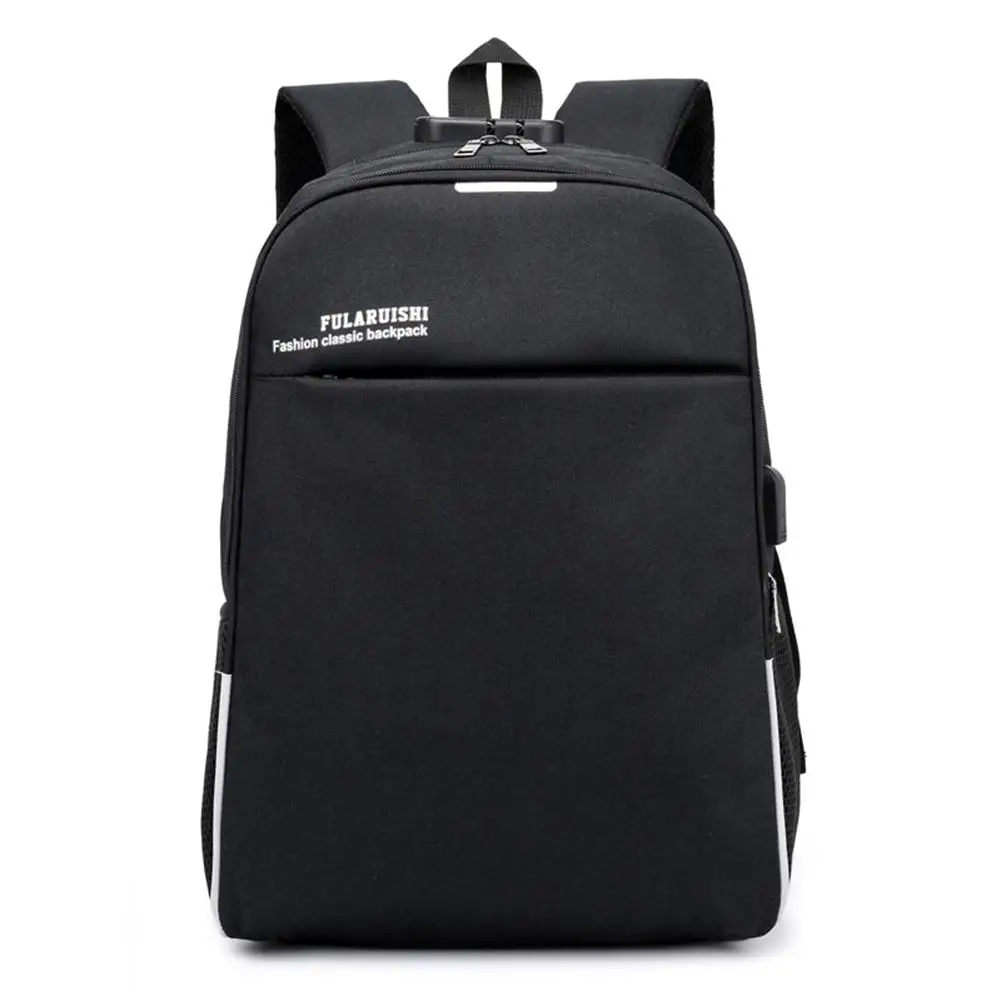 

Yfashion Fashion Security Lock Design Backpack With USB Port For Women Men Large Capacity Waterproof Oxford School Backpack