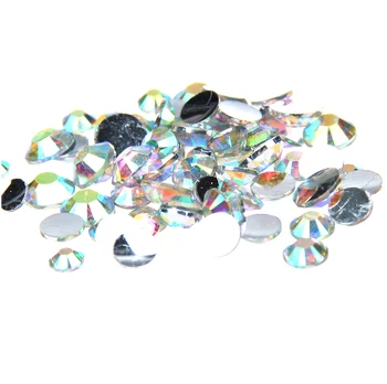 

5000pcs 8mm Crystal AB Resin Rhinestones Flatback With Silver Backing Strass Non Hotfix Diamonds Use Glue DIY Jewelry Makings