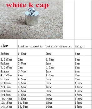

500pcs/lot--- white k plated end bead cap connector for leather cord or glass bottle -- you can choose size