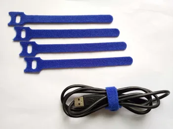 

120pcs 150*12mm Blue Magic Nylon Reusable Cable Ties with Eyelet Holes back to back cable tie nylon strap wrap thin hook ties