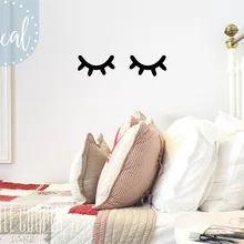 Виниловая наклейка на стену в виде сонных глаз с закрытыми глазами, декор для детей, ресницы для маленьких мальчиков или девочек, Настенная Наклейка для детской комнаты, T170206