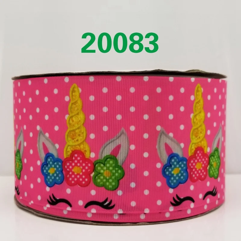 50 ярдов мультфильм Единорог напечатанный grosgrain ленты 20097 - Цвет: 20083