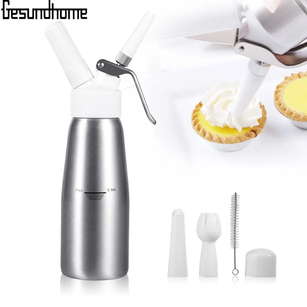 500ML Cream Whipper with 3pcs Decorator Nozzles Dispenser Whipped for Home Bake Professional | Дом и сад