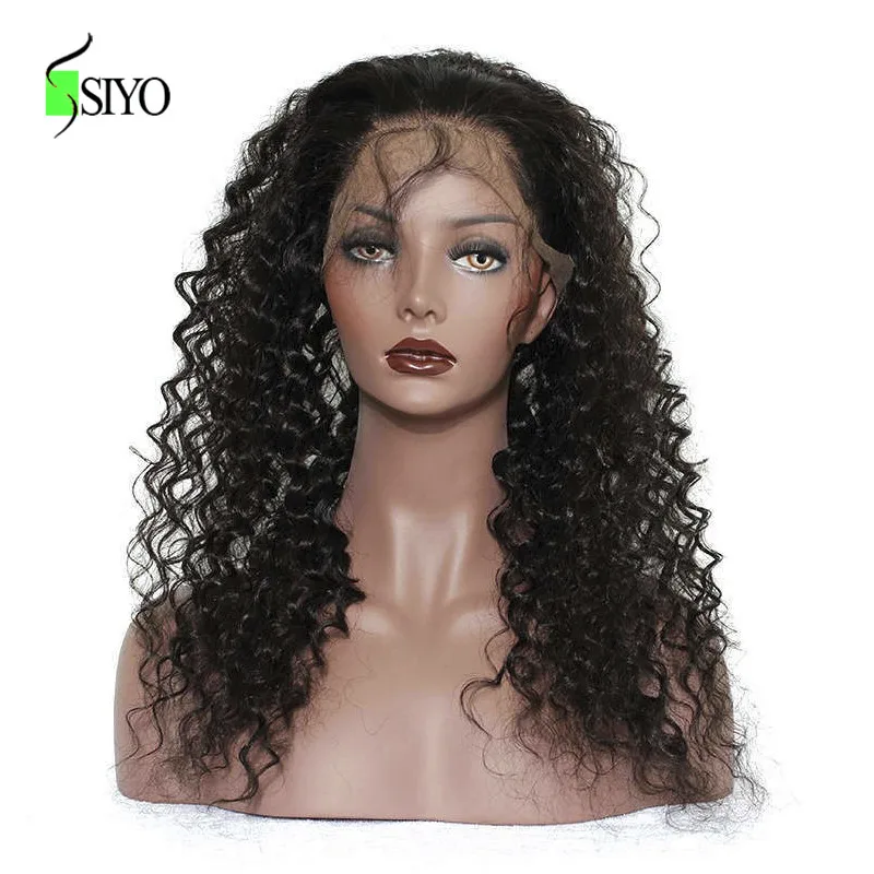 

Siyo Hair Brazilian Deep Wave 360 Lace Frontal Closure With Adjustable Strips Remy Human Hair Bundles 8-22Inch Free Part