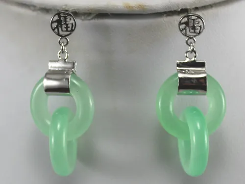 

Light Green Jde 925 Sterling Silver Double Circle Fine Jewelry Jde Erring