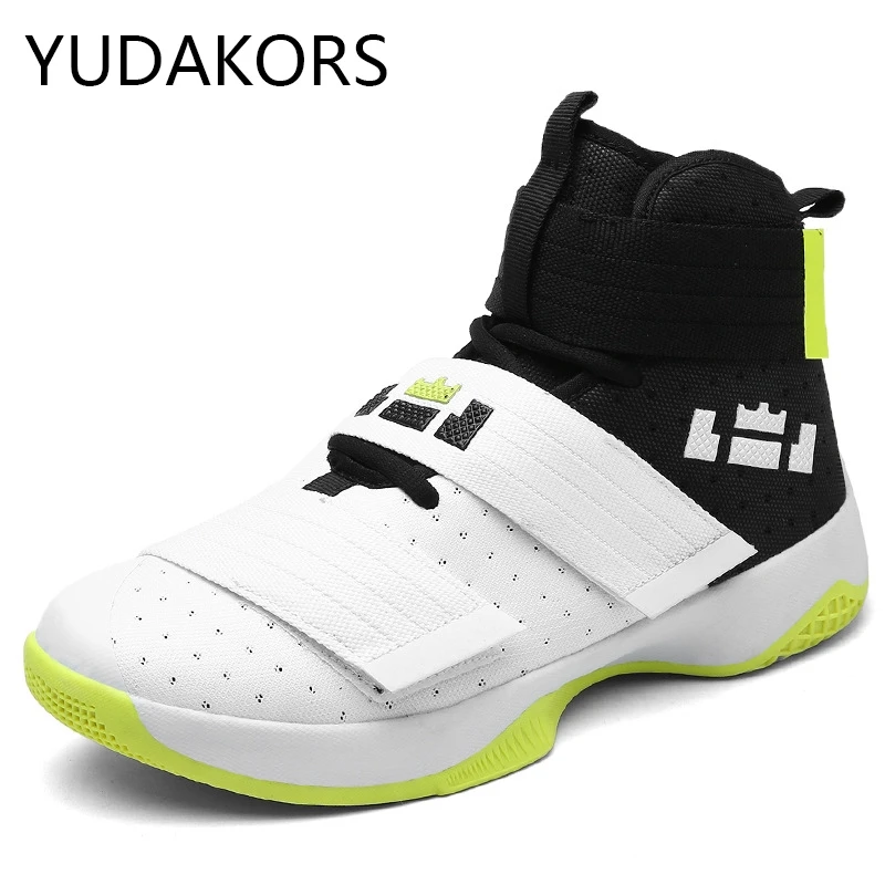 

YUDAKORS Men's Basketball Shoes Air Damping Men Sports Sneakers High Top Breathable Trainers Leather Men Outdoor YD127