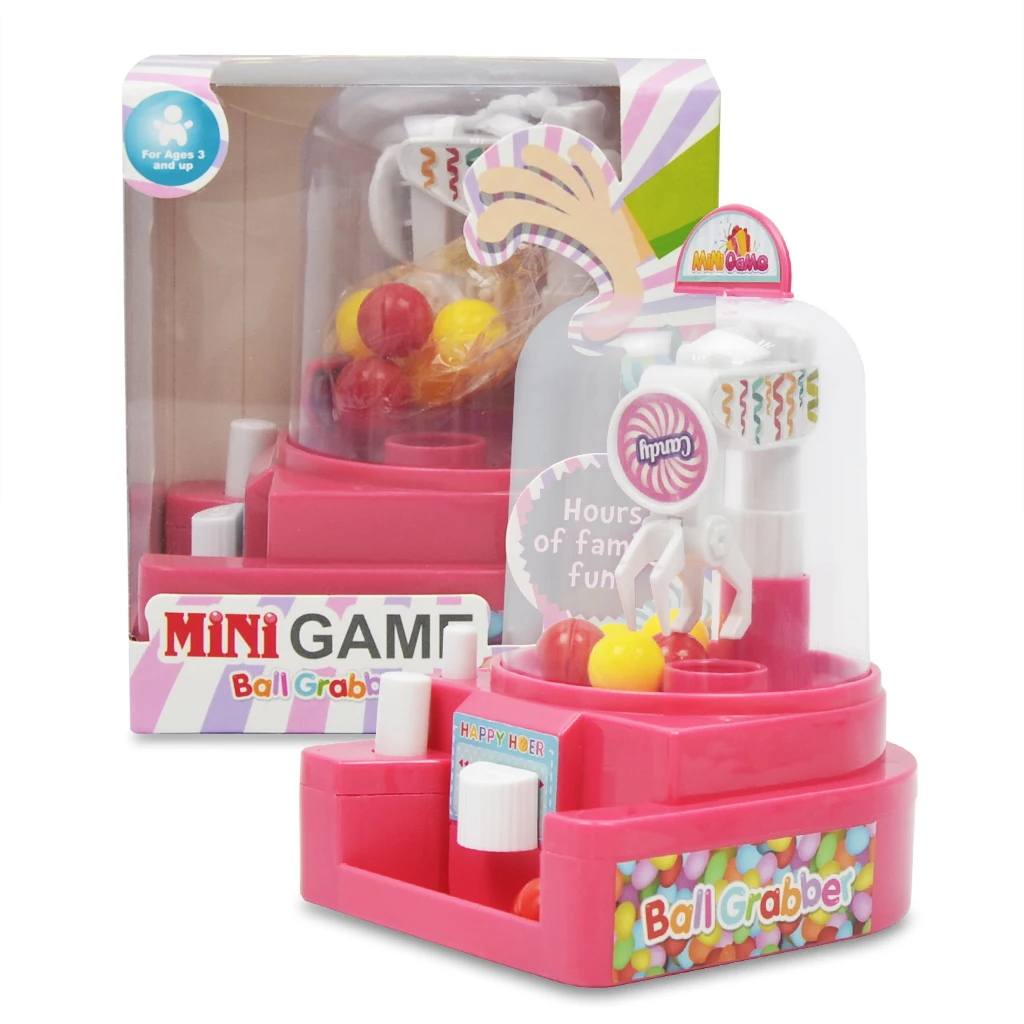Пластиковые Моделирование мини коготь машина конфеты грейфер автомат для детей-розовый