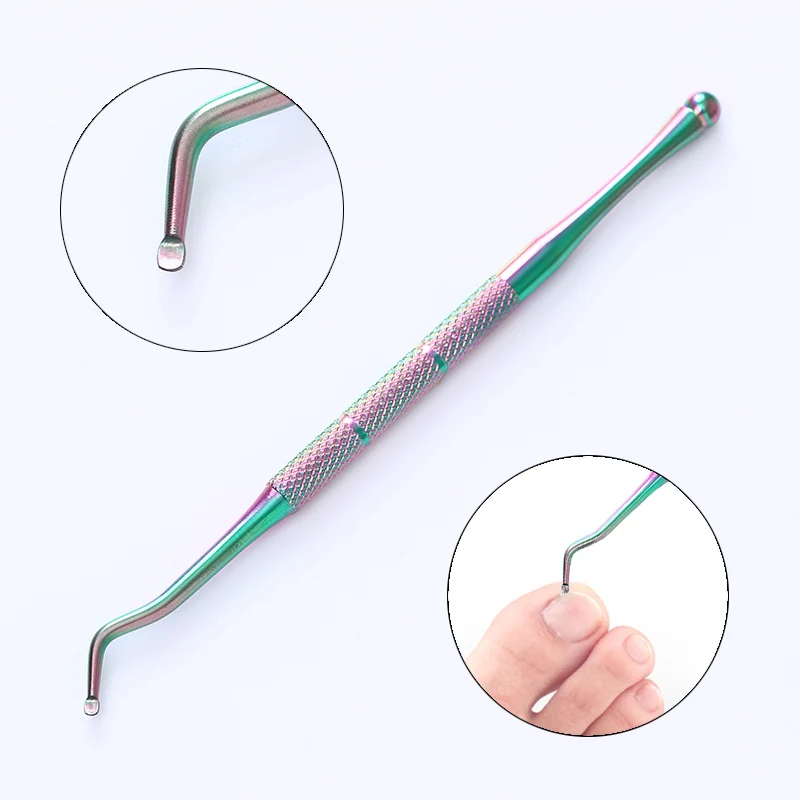 

Stainless Steel Dual-ended Nail Pedicure Cuticle Pusher Chameleon Dead Skin Trimmer Fork Remover Manicure Nail Art Pedicure Tool