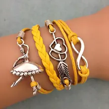 1 шт. бесконечно ручная работа браслет. металл очарование, воск шнур, кожаный браслет, модный драгоценный браслет 3559