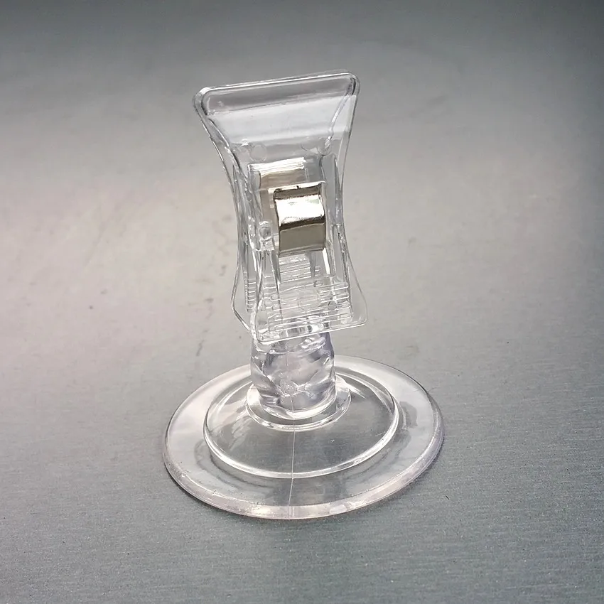

POP Suction Sucher Cup Base Dia.4cm Clear Sign Display Height 57mm Promotion Price Tag Clip Holder 1000pcs High Quality
