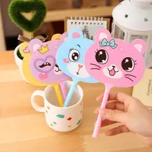 1 лот = 32 шт! Милые Креативные в мультяшном стиле шариковая ручка/голова животного маленький вентилятор ручка/мультфильм подарок/призы