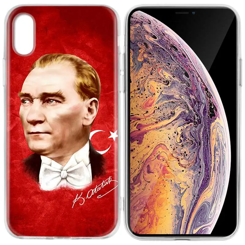 Чехол для iPhone 7 8 6 6s Plus 5 5S SE 5C X XS MAX XR Силиконовые чехлы чехол Турция Mustafa kemale Ataturk - Цвет: 010