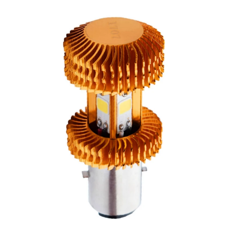 

BA20D LED Motorcycle Headlight Bulbs 2500LM Super Bright 4 X COB LED H6 Hi/Lo Lamp Scooter ATV Light 9V - 80V
