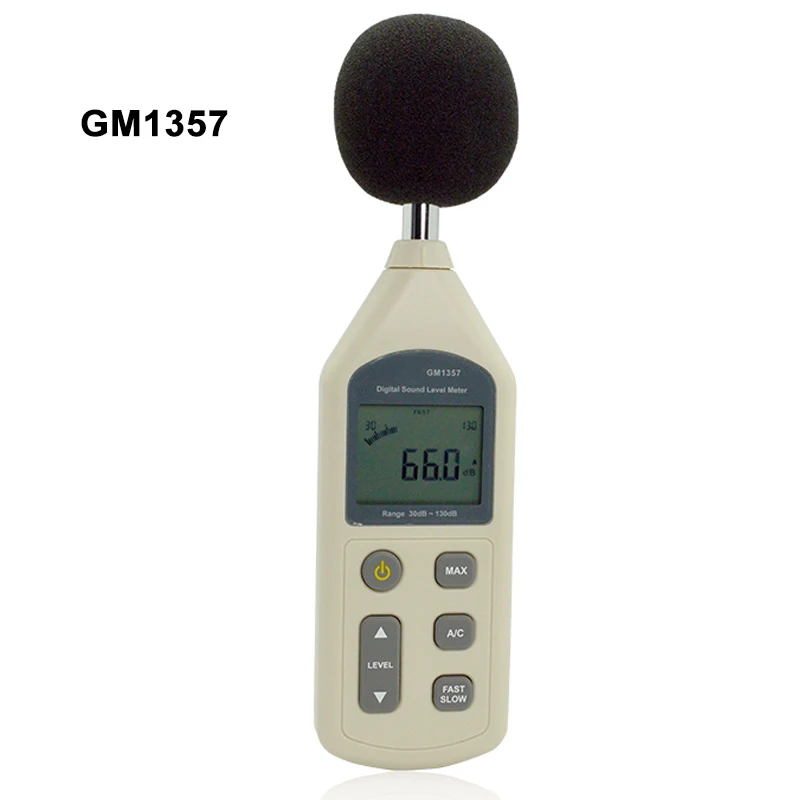 

GM1357 High quality New Digital Sound Level Meter Meters Noise Tester in decibels LCD A/C FAST/SLOW dB screen 30-130dB