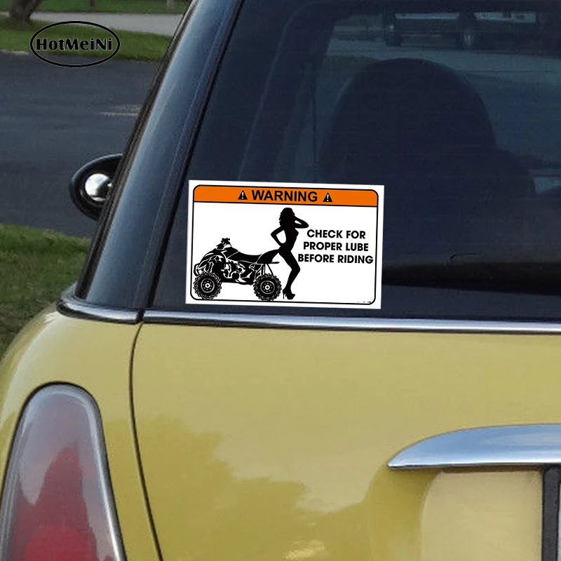 HotMeiNi автомобильный Стайлинг автомобиля Наклейка глянцевый виниловый стикер-забавная Предупреждение ющая наклейка Quad ATV велосипед Шутка Подарок водонепроницаемый 13 см x 7 см