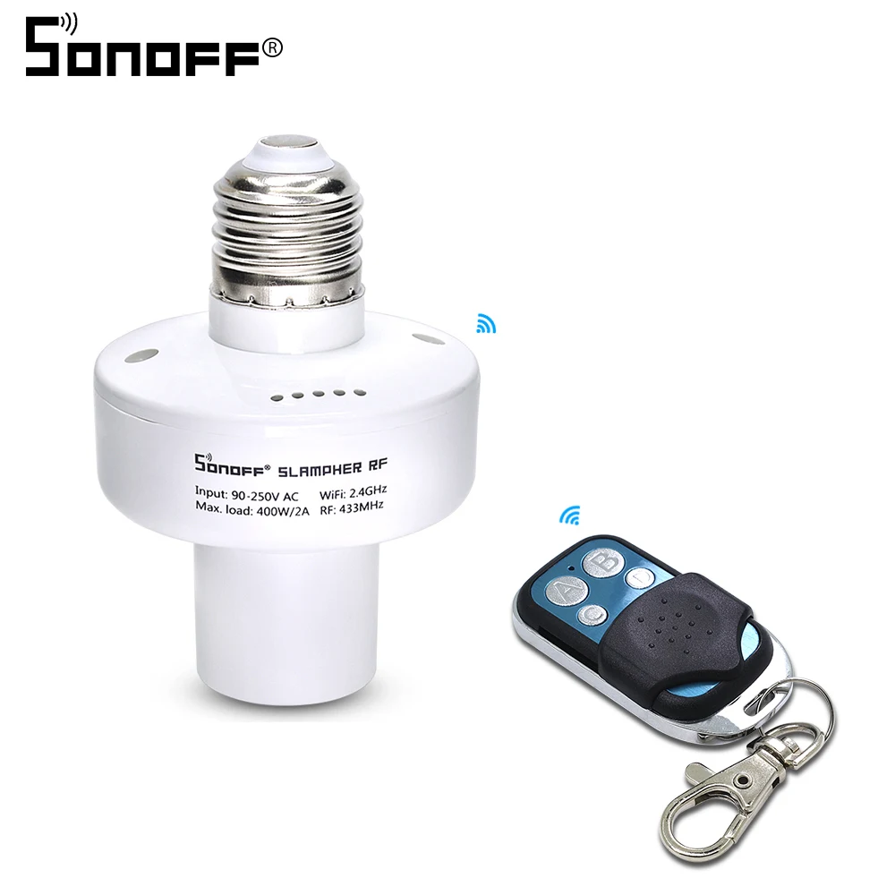  Sonoff Slampher RF 433 Remote Wifi LED Light Bulb Holder Real Timer for Smart Home - 32880030457