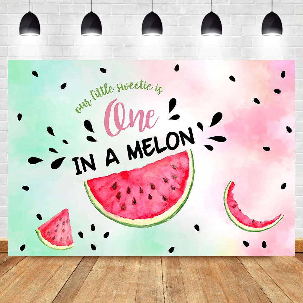 Фотофон One in a Melon для вечеринки по случаю Дня Рождения арбуза первый день рождения