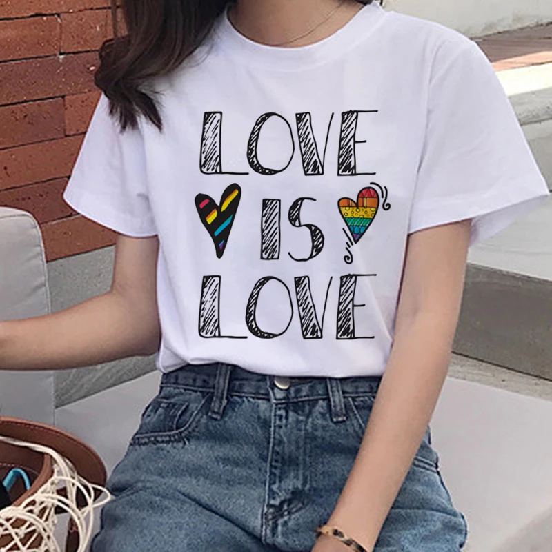 Lgbt Love Wins футболка для женщин Harajuku, футболка для геев, футболка Love Is Love Ullzang, футболка 90 s, графический корейский стиль, женские футболки - Цвет: 5392