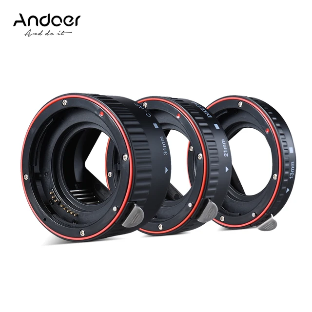 Andoer Macro Extension Tube Set 3 Piece Auto Focus Rings and Lens of