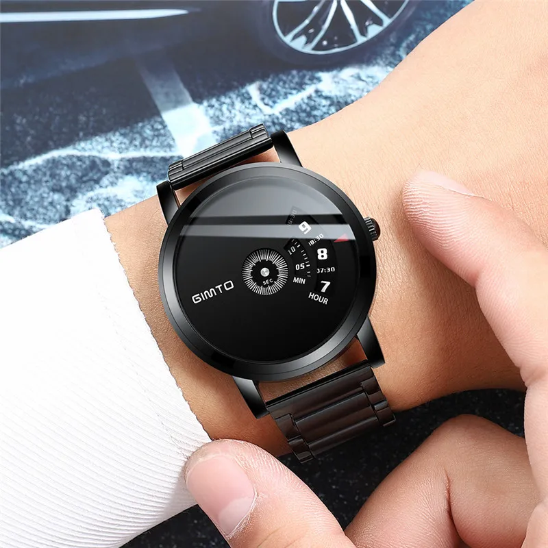 

GIMTO Luxury Brand Man 3ATM Waterproof Clock Men's Analog Quartz 24 Hour Date Watches Men Sport Full Steel WristWatch Man Gift