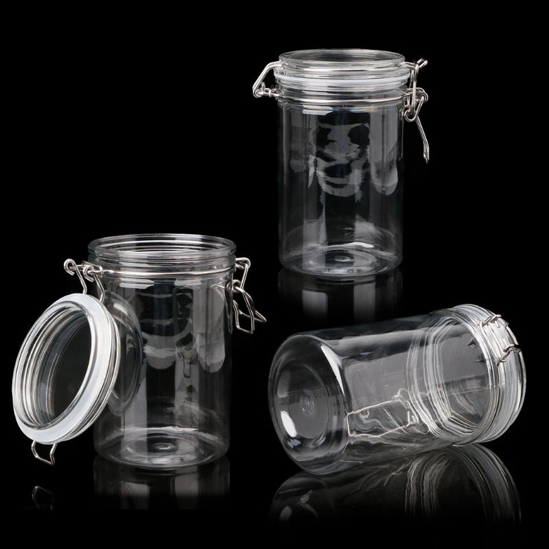 

Food Storage Jar With Air Tight Sealed Metal Clamp Lid For Milk Powder Kitchen