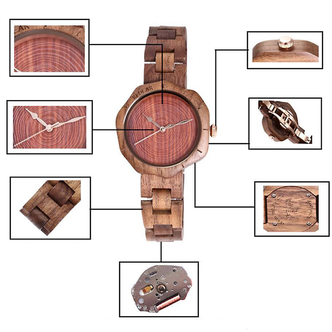 

Women Man Wooden Watches Round Retro Design Lover Wristwatch Buckle New Fashion Relogio Feminino Adjustable Watch Hot Sale Clock