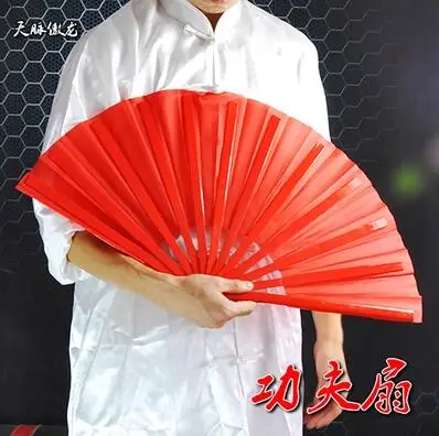 

NEW! RED color Adult Kids Men Women Taiji/Taichi / Kung Fu Ring Fans Performance dance / Red plastic fan/Bamboo fan